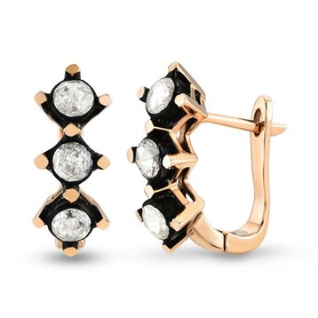 Harem Altın EK31 0.50 ct Elmas Zümrüt Pırlanta Küpe