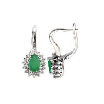 Harem Altın EK5 0.25 ct Elmas Zümrüt Pırlanta Küpe