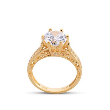Harem Altın GMS171 Barok Montür Tektaş Altın Rengi Kadın Yüzük