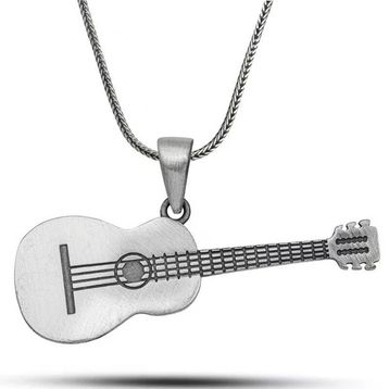 Harem Altın ​Gümüş Gitar Erkek Kolye