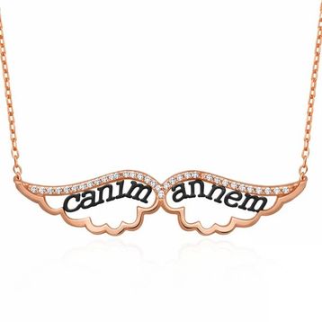 Harem Altın Gümüş Melek Canım Annem Kadın Kolye