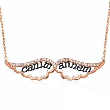 Harem Altın Gümüş Melek Canım Annem Kadın Kolye
