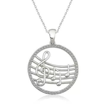 Harem Altın Gümüş Müzik Temalı Kadın Kolye
