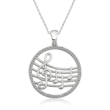 Harem Altın Gümüş Müzik Temalı Kadın Kolye