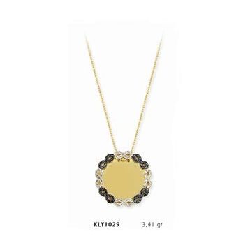 Harem Altın KLY1029 14 Ayar Altın Sonsuzluk Plaka Kolye