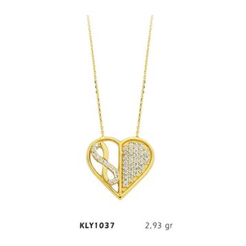 Harem Altın KLY1037 14 Ayar Altın Sonsuz Kalp Kolye
