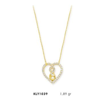 Harem Altın KLY1039 14 Ayar Altın Sonsuz Kalp Kolye