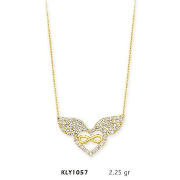 Harem Altın KLY1057 14 Ayar Altın Melek Kanadı Kalp Kolye