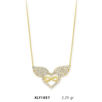 Harem Altın KLY1057 14 Ayar Altın Melek Kanadı Kalp Kolye