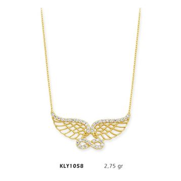 Harem Altın KLY1058 14 Ayar Altın Melek Kanadı Sonsuzluk Kolye
