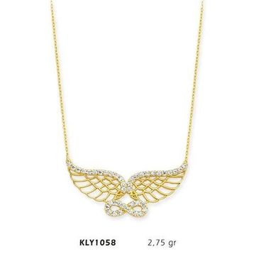 Harem Altın KLY1058 14 Ayar Altın Melek Kanadı Sonsuzluk Kolye