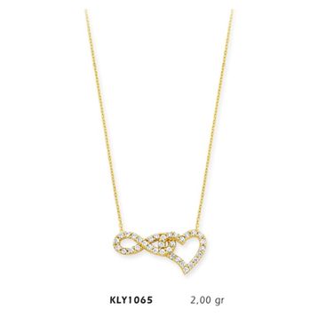 Harem Altın KLY1065 14 Ayar Altın Sonsuz Kalp Kolye