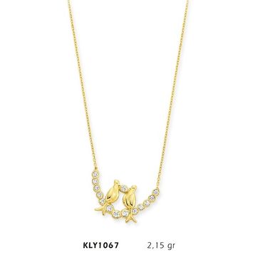 Harem Altın KLY1067 14 Ayar Altın Çift Kuş Kolye