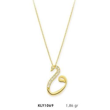 Harem Altın KLY1069 14 Ayar Altın Vav Kuğu Kolye