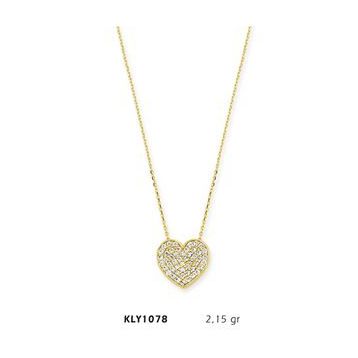 Harem Altın KLY1078 14 Ayar Altın Taşlı Kalp Kolye