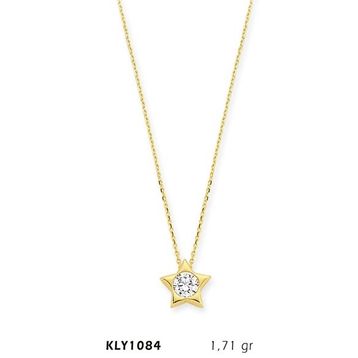 Harem Altın KLY1084 14 Ayar Altın Tektaş Yıldız Kolye