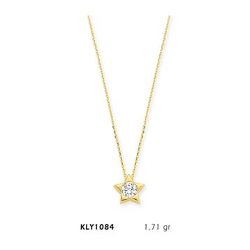 Harem Altın KLY1084 14 Ayar Altın Tektaş Yıldız Kolye