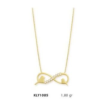 Harem Altın KLY1085 14 Ayar Altın Çift Kuş Sonsuzluk Kolye