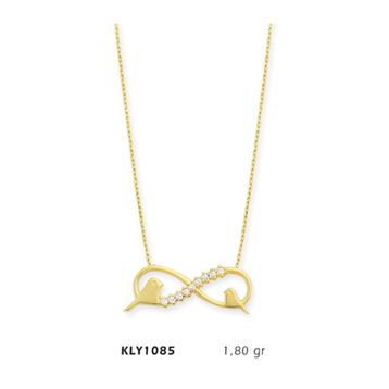 Harem Altın KLY1085 14 Ayar Altın Çift Kuş Sonsuzluk Kolye