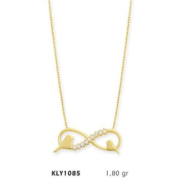 Harem Altın KLY1085 14 Ayar Altın Çift Kuş Sonsuzluk Kolye