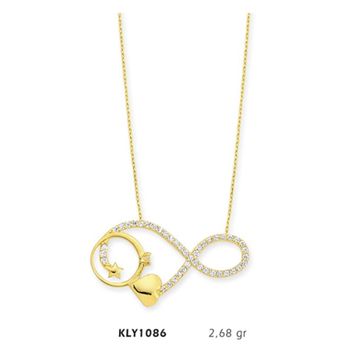 Harem Altın KLY1086 14 Ayar Altın Sonsuz Kalp Kolye