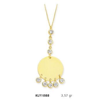 Harem Altın KLY1088 14 Ayar Altın Tria Plaka Kolye