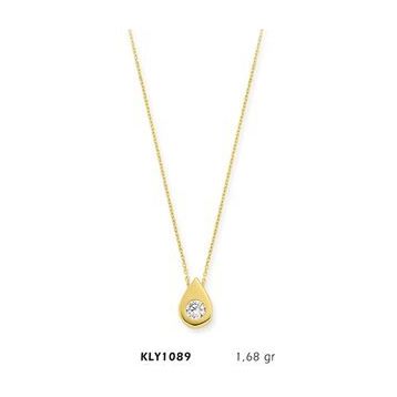 Harem Altın KLY1089 14 Ayar Altın Tektaş Damla Kolye