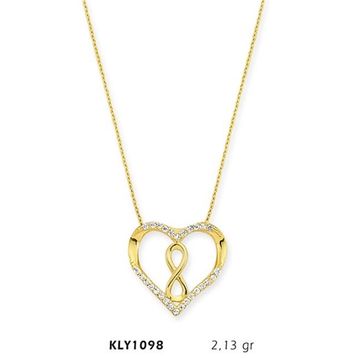 Harem Altın KLY1098 14 Ayar Altın Sonsuz Kalp Kolye