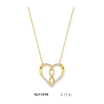 Harem Altın KLY1098 14 Ayar Altın Sonsuz Kalp Kolye