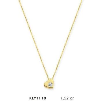 Harem Altın KLY1118 14 Ayar Altın Tektaş Kalp Kolye