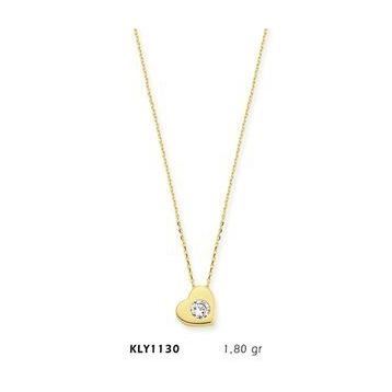 Harem Altın KLY1130 14 Ayar Altın Tektaş Kalp Kolye