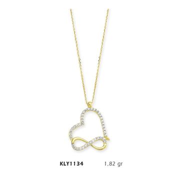 Harem Altın KLY1134 14 Ayar Altın Sonsuz Kalp Kolye