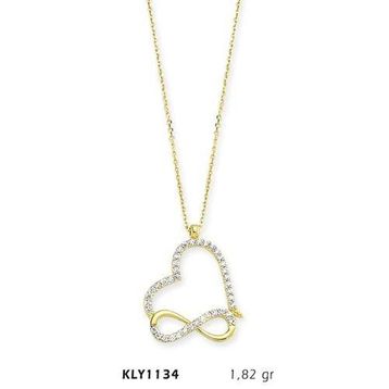 Harem Altın KLY1134 14 Ayar Altın Sonsuz Kalp Kolye