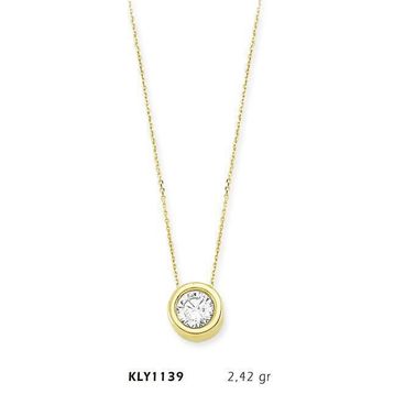 Harem Altın KLY1139 14 Ayar Altın Tektaş Kolye
