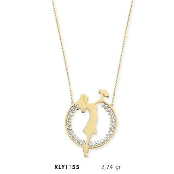 Harem Altın KLY1155 14 Ayar Altın Anne Bebek Kolye