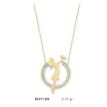 Harem Altın KLY1155 14 Ayar Altın Anne Bebek Kolye