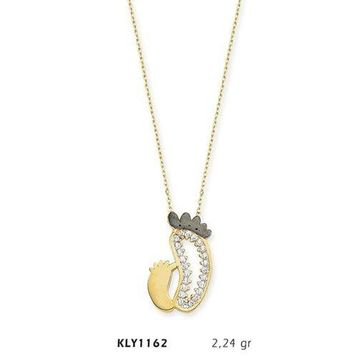 Harem Altın KLY1162 14 Ayar Altın Anne Bebek Ayağı Kolye