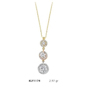 Harem Altın KLY1174 14 Ayar Altın Üçtaş Tria Kolye