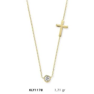 Harem Altın KLY1178 14 Ayar Altın Tektaş Haç Kolye