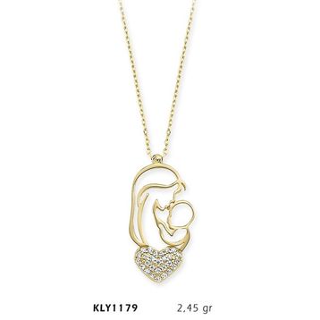 Harem Altın KLY1179 14 Ayar Altın Anne Bebek Kolye