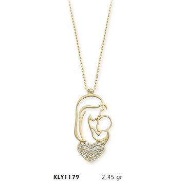 Harem Altın KLY1179 14 Ayar Altın Anne Bebek Kolye