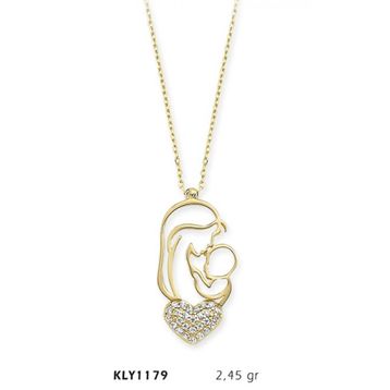 Harem Altın KLY1179 14 Ayar Altın Anne Bebek Kolye