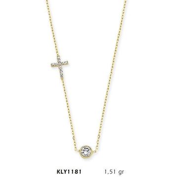 Harem Altın KLY1181 14 Ayar Altın Tektaş Haç Kolye