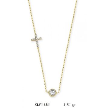 Harem Altın KLY1181 14 Ayar Altın Tektaş Haç Kolye