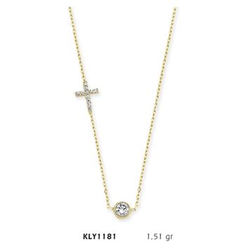 Harem Altın KLY1181 14 Ayar Altın Tektaş Haç Kolye