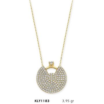 Harem Altın KLY1183 14 Ayar Altın Dilim Tektaş Yüzük Kolye