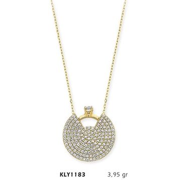 Harem Altın KLY1183 14 Ayar Altın Dilim Tektaş Yüzük Kolye