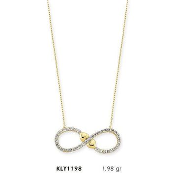 Harem Altın KLY1198 14 Ayar Altın Sonsuz Kalp Kolye