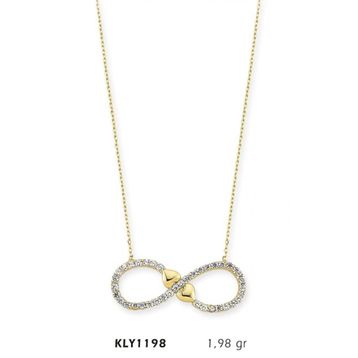 Harem Altın KLY1198 14 Ayar Altın Sonsuz Kalp Kolye