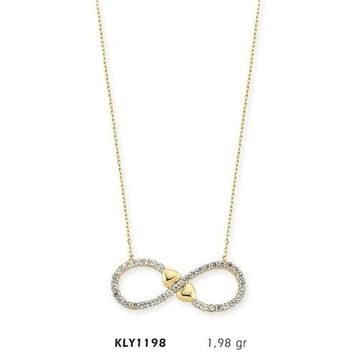 Harem Altın KLY1198 14 Ayar Altın Sonsuz Kalp Kolye